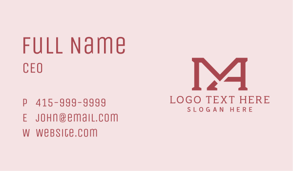 M & A Monogram Business Card Design Image Preview