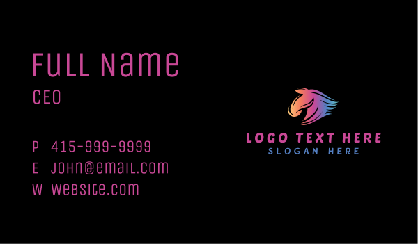 Gradient Horse Animal Business Card Design Image Preview