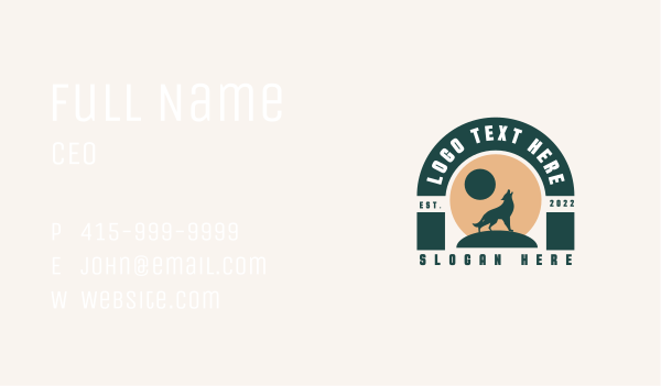 Boho Wolf Badge Business Card Design Image Preview