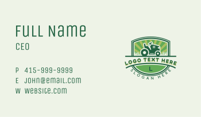 Gardening Lawn Tractor  Business Card Image Preview