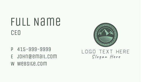 Starry Mountain Hill Business Card Design Image Preview