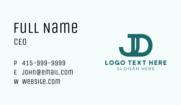 J & D Monogram Business Card Design Image Preview
