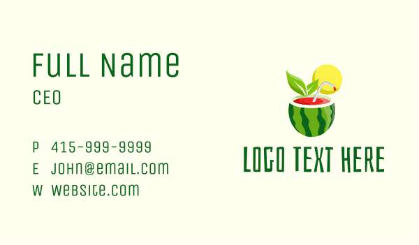 Summer Watermelon Juice  Business Card Design Image Preview