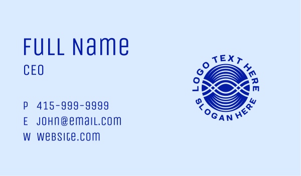 Blue Abstract Wave  Business Card Design Image Preview