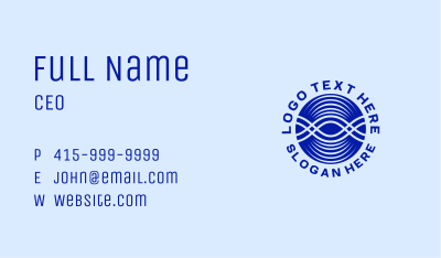 Blue Abstract Wave  Business Card Image Preview