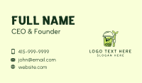 Matcha Milk Tea Mascot Business Card Image Preview