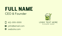 Matcha Milk Tea Mascot Business Card Preview