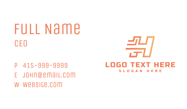 Futuristic Letter H Business Card Design Image Preview