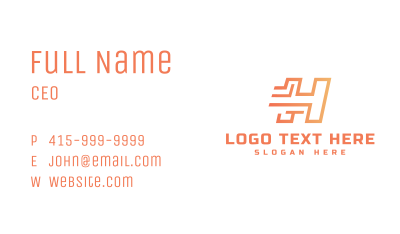 Futuristic Letter H Business Card Image Preview
