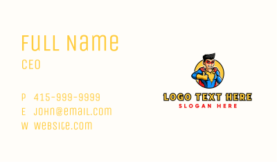 Superhero Cartoon Character Business Card Image Preview