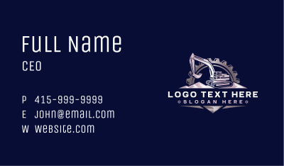 Excavator Digging Builder Business Card Image Preview