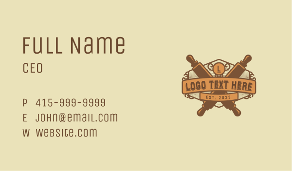 Rolling Pin Pastry Cafe Business Card Design Image Preview