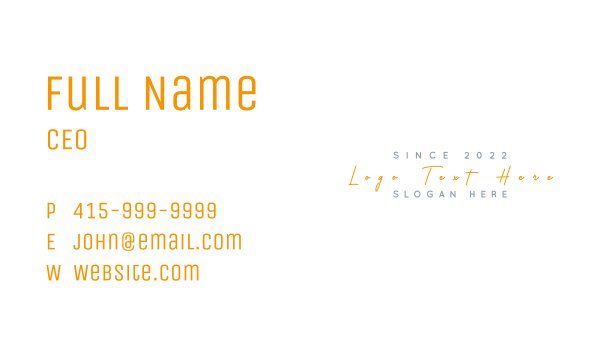 Orange Signature Business Business Card Design Image Preview