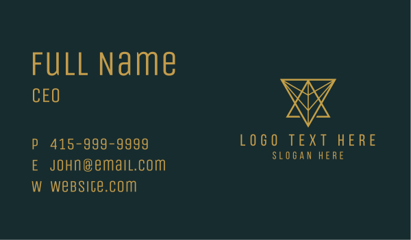 High-end Geometric Triangle  Business Card Design Image Preview