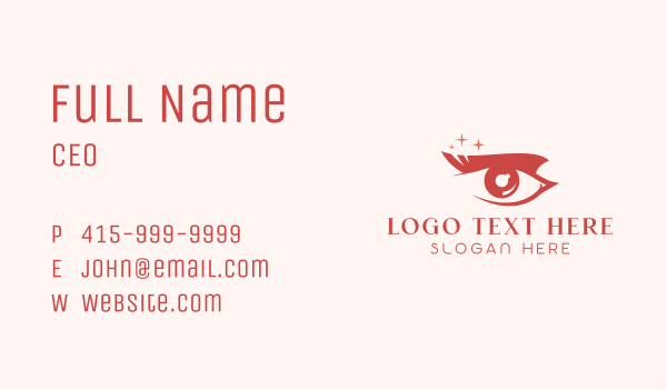 Red Eyelash Cosmetics Business Card Design Image Preview