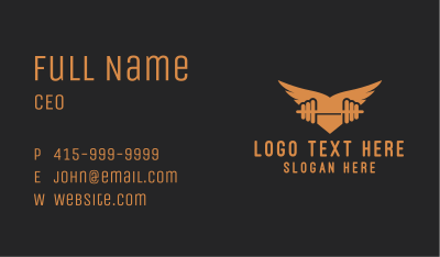 Winged Barbell Gym Business Card