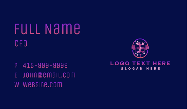 Microphone Headset Media Business Card Design Image Preview