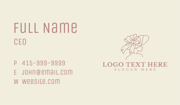 Pretty Woman Hat Business Card Design Image Preview