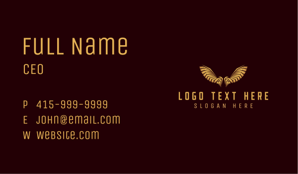 Elegant Luxury Wing Business Card Design Image Preview