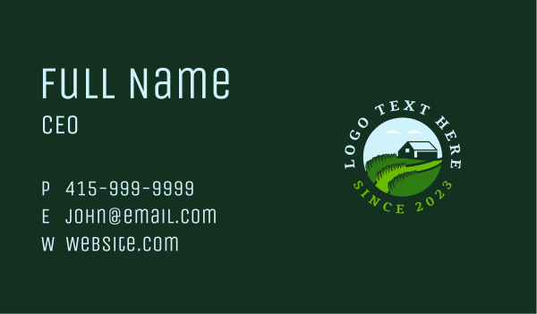 Greenhouse Lawn Field  Business Card Design Image Preview