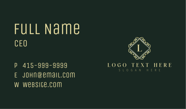 Classic Floral Decor Business Card Design Image Preview