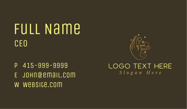 Gold Fortune Teller Hand Business Card Design Image Preview