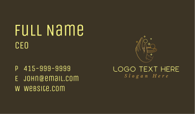 Gold Fortune Teller Hand Business Card Image Preview