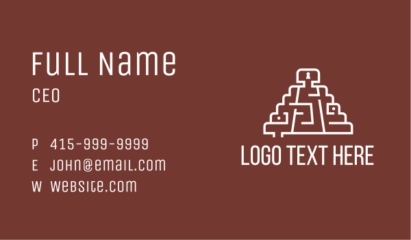 Aztec Temple Maze Business Card Design Image Preview