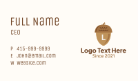 Brown Acorn Nut Letter Business Card Image Preview