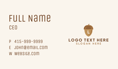 Brown Acorn Nut Letter Business Card Image Preview