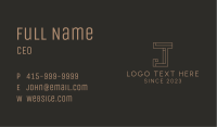 Carpentry Letter J Business Card Image Preview