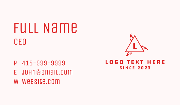 Fire Triangle Letter Business Card Design Image Preview