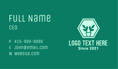 Green Plant Hexagon Business Card Image Preview