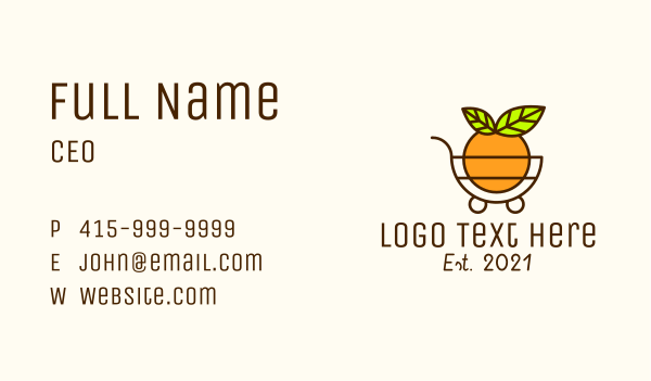 Fruit Grocery Cart  Business Card Design Image Preview