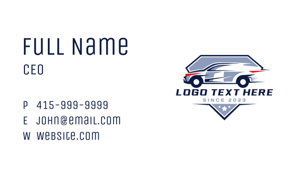 Racing Car Badge Business Card Design Image Preview