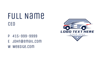 Racing Car Badge Business Card Image Preview