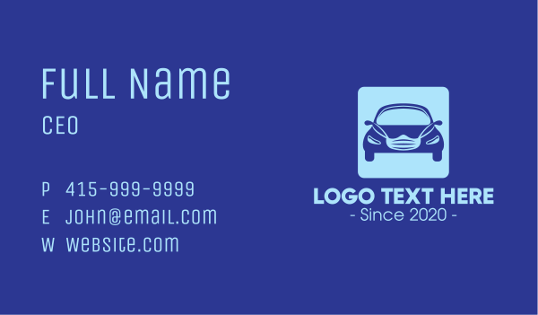 Face Mask Car Application Business Card Design Image Preview