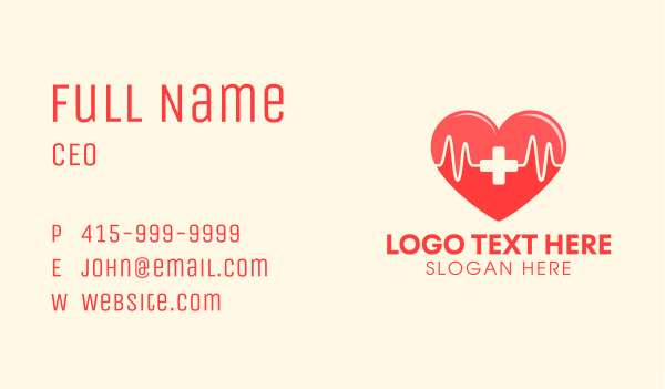 Medical Heart Lifeline Business Card Design Image Preview