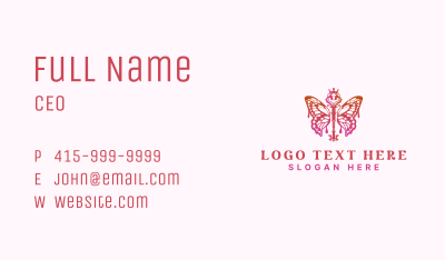Butterfly Key Crown Business Card Image Preview