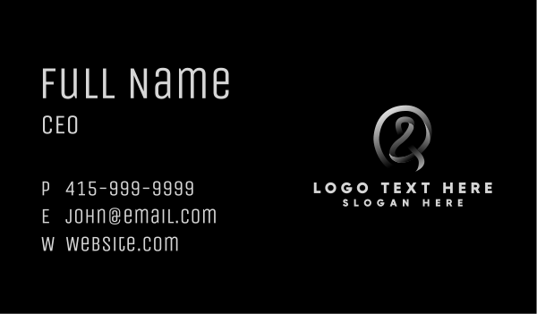 Monochrome Ampersand Lettering Business Card Design Image Preview