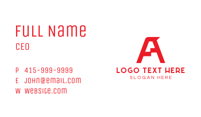 Red A Gaming Business Card Image Preview