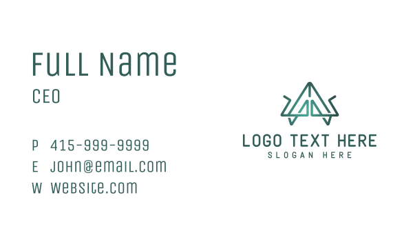 Green Tech Letter A  Business Card Design Image Preview