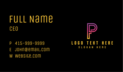 Corporate Agency Letter P Business Card Image Preview