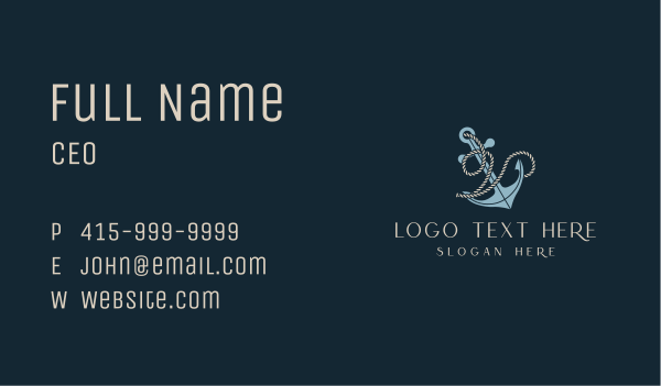 Anchor Rope Letter V Business Card Design Image Preview