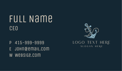 Anchor Rope Letter V Business Card Image Preview
