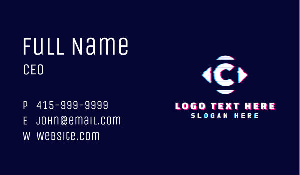 Futuristic Letter C Gaming Business Card Design Image Preview