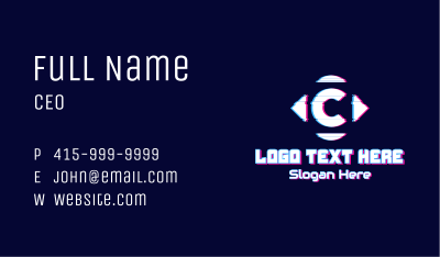 Futuristic Letter C Gaming Business Card