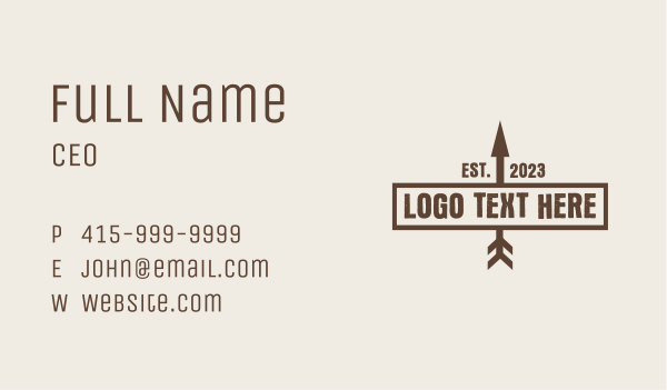Brown Arrow Wordmark  Business Card Design Image Preview