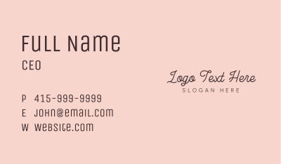 Feminine Spa Wordmark Business Card Image Preview