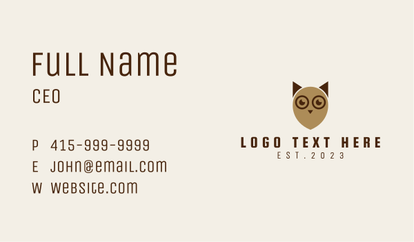 Cute Owl Mascot  Business Card Design Image Preview